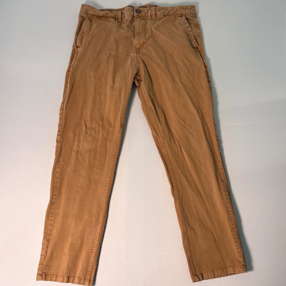 Roark Revival Men Brown Chino Pants Straight Leg Cotton Twill Size 38 SKU 264